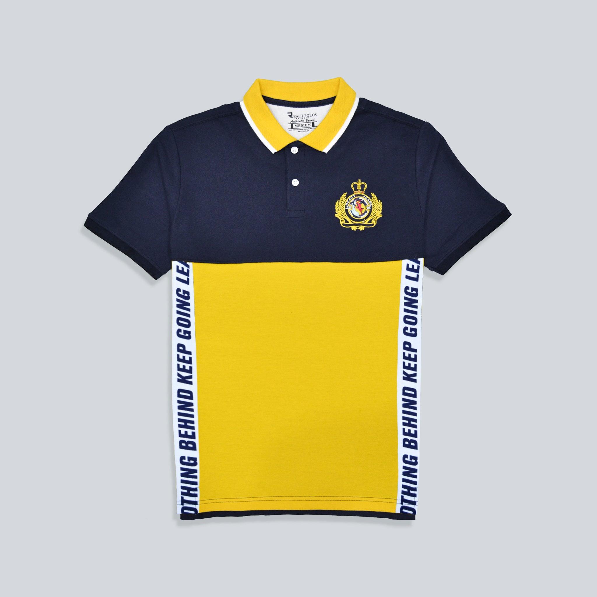 Buy Best Dark Blue With Yellow Polo Shirt For Men IndusRobe buy-best-dark-blue-with-yellow-polo-shirt-for-men-indusrobe