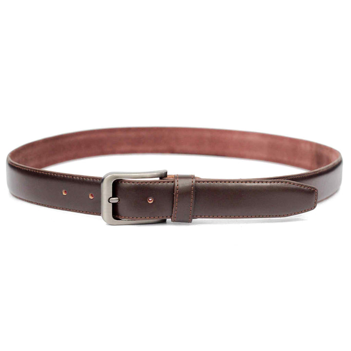 Maroon Leather Belt with Silver Buckle - IndusRobe