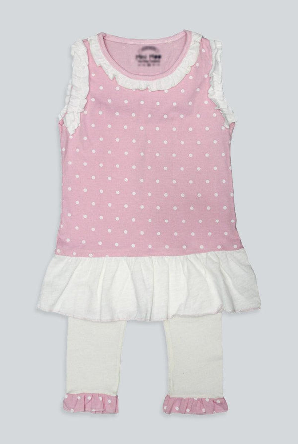 Pink Dots Jersey Suit for Girl