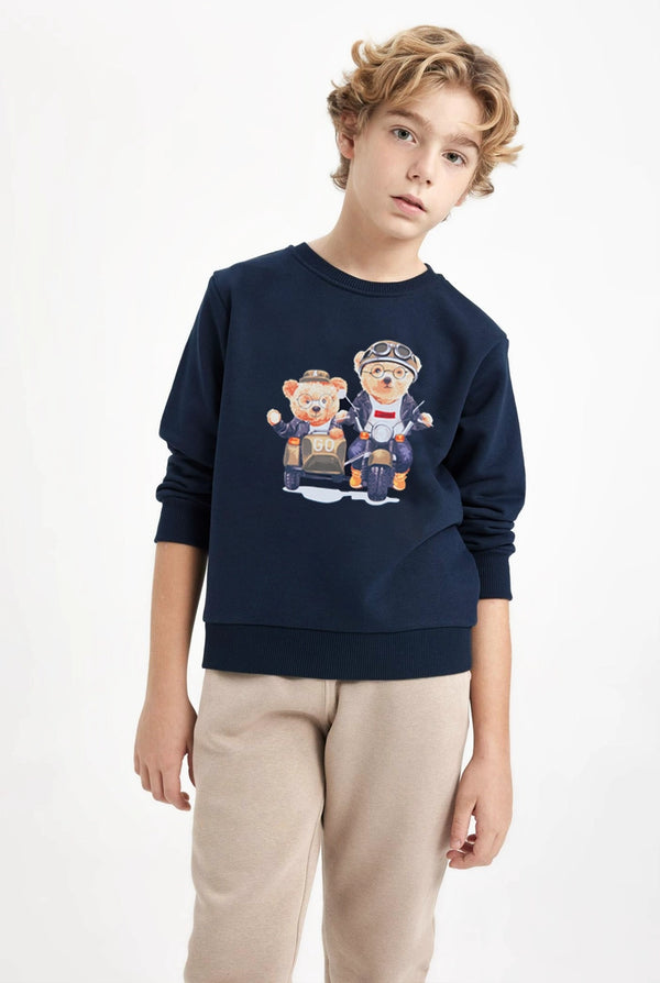 Boys' Bear Printed Sweatshirt | Designed for Fun, Built for Comfort | IndusRobe