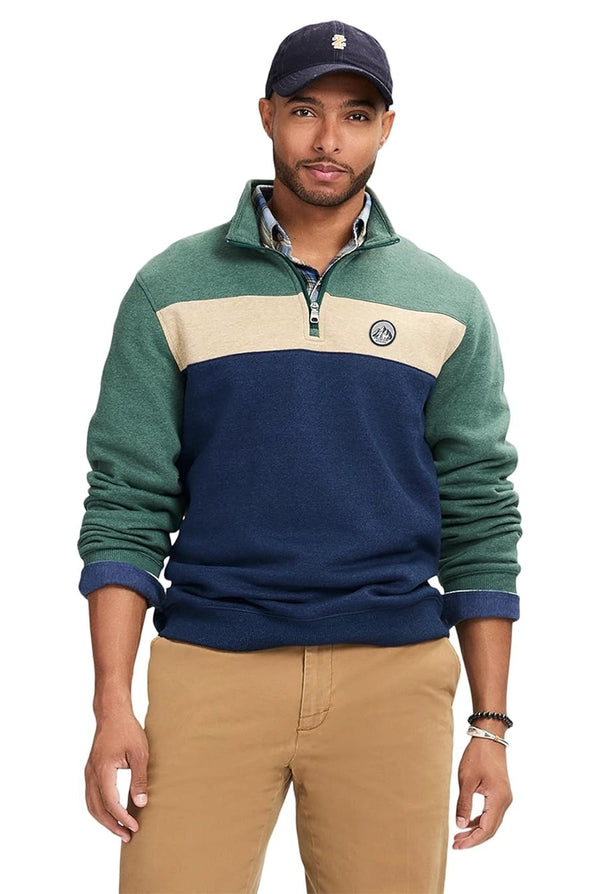 Indusrobe Dark Blue & Multicolor Premium Fleece Quator Zipper Sweatshirt