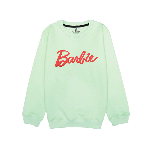 Girls' Barbie Sweatshirt in Green Color | IndusRobe