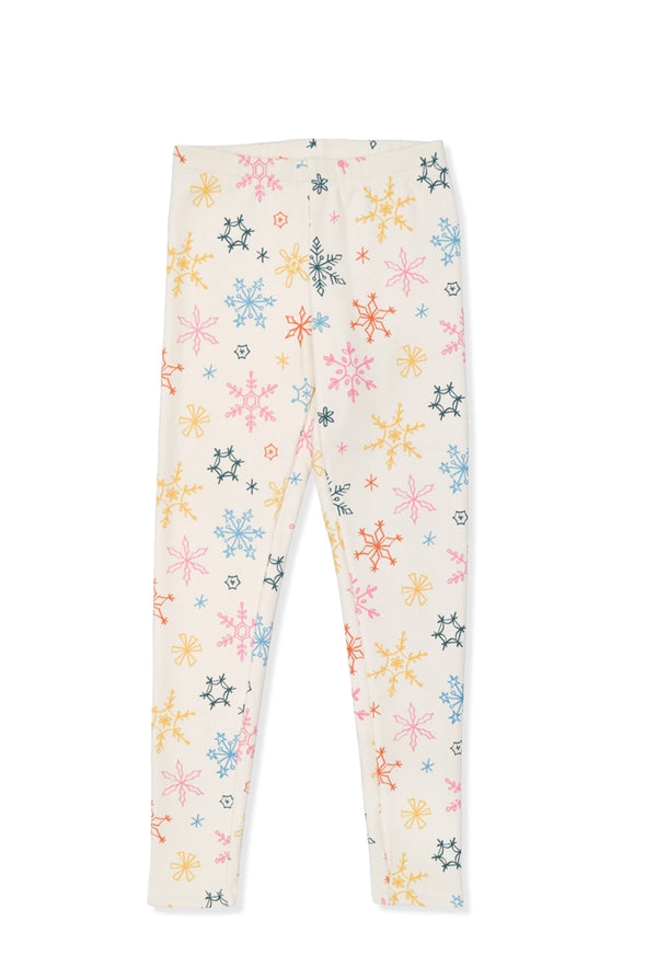 Soft & Comfy Snowflake Fleece Leggings for Girls | Indusrobe