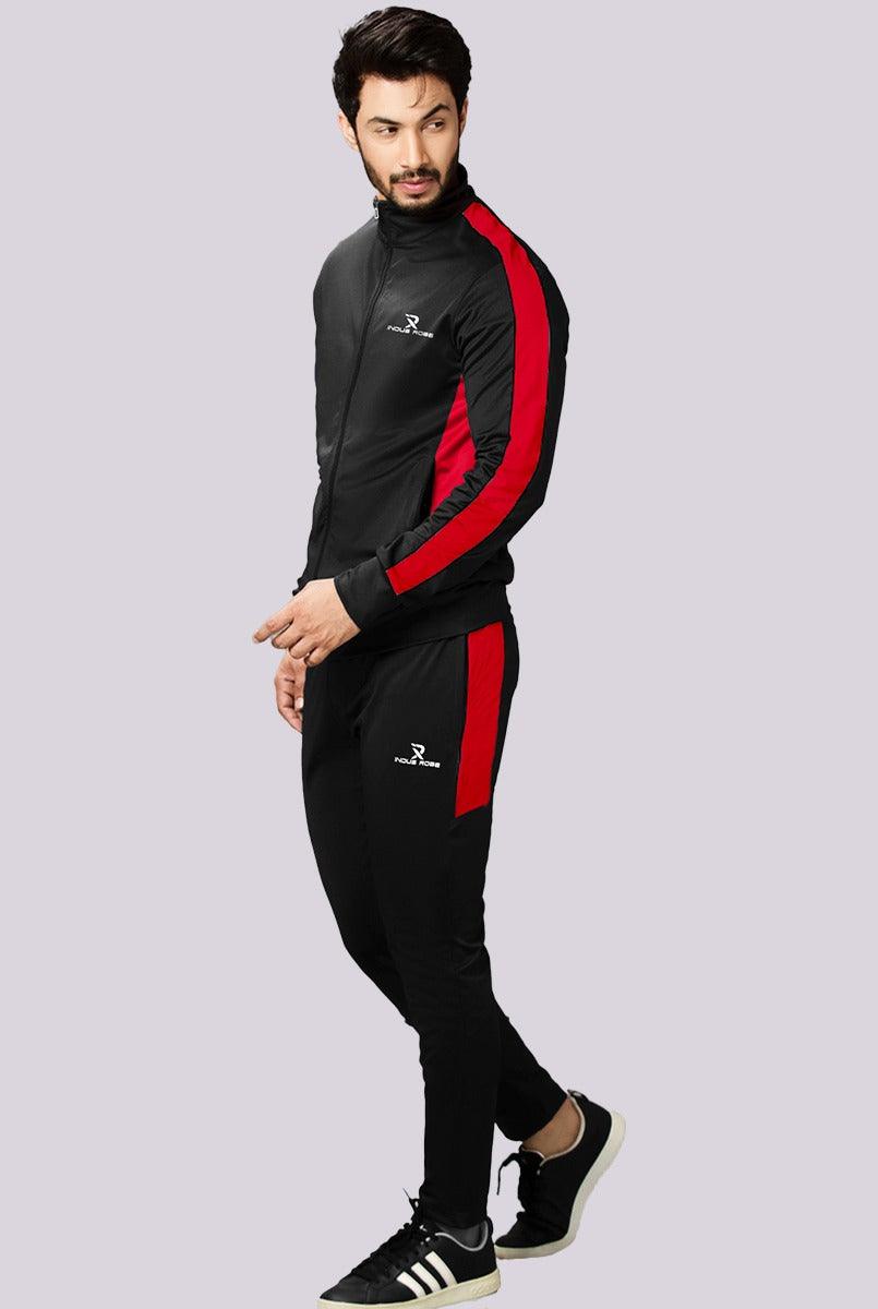 Shop Now Dynamic Style Black Red Men s Tracksuit IndusRobe