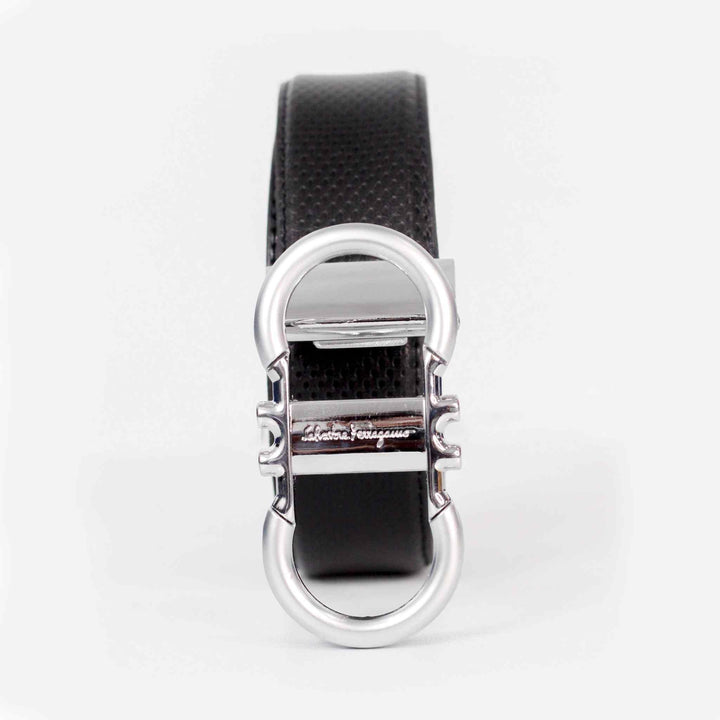 Black Belt - Self Dot Style Leather Belt with Silver Buckle - IndusRobe