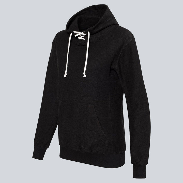 Black French Terry Fabric Hoodie for Women - IndusRobe