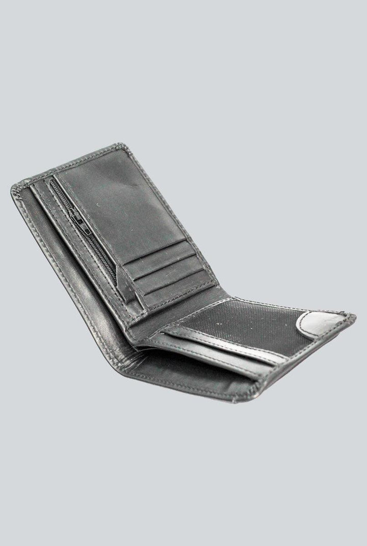 Black Leather Pocket Wallet for Men