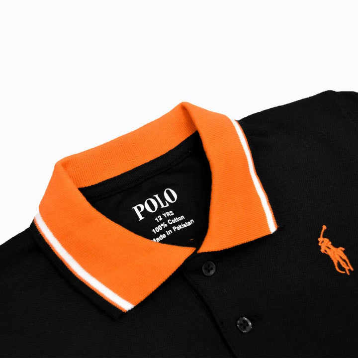 Black Polo Shirt for Boys - IndusRobe