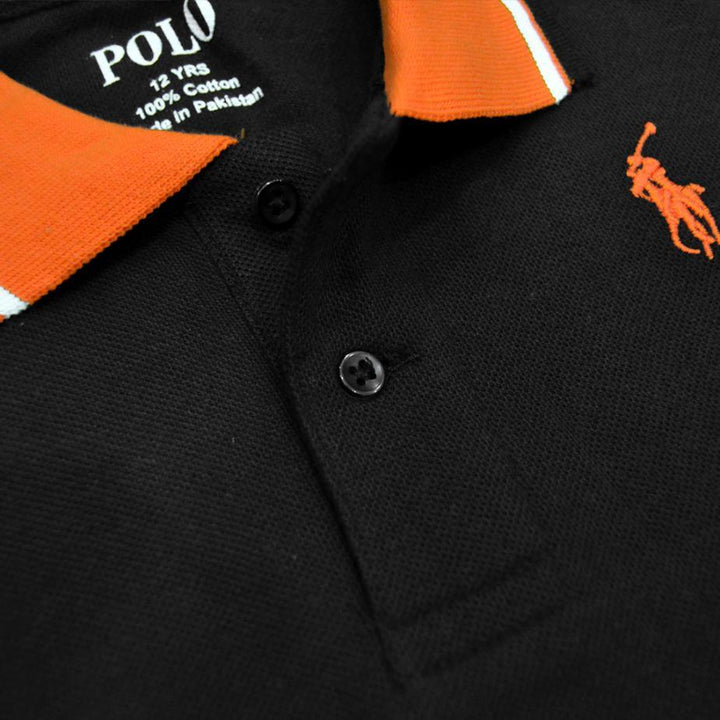 Black Polo Shirt for Boys - IndusRobe