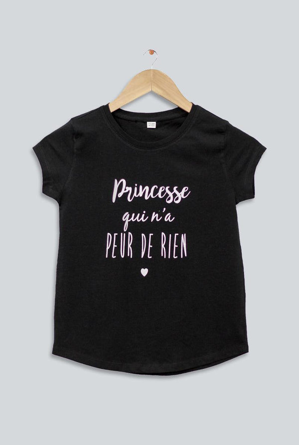 Black Princess Print T-Shirt for Girl