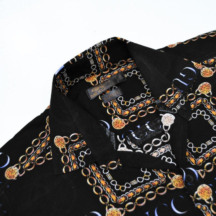 Black Printed Casual Shirt for Men - IndusRobe