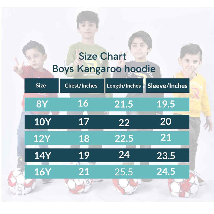Black Kangaroo Hoodie for Boys (Fleece) - IndusRobe