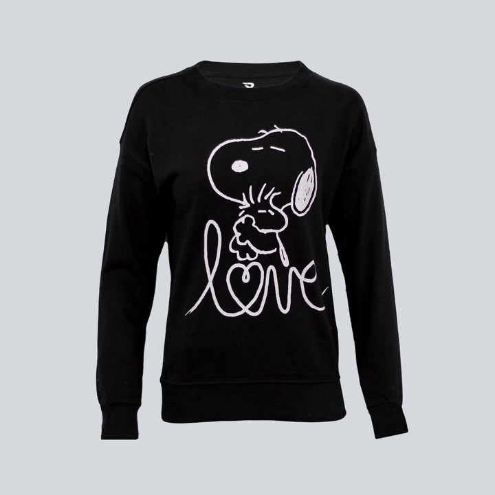 Black Sweatshirt for women (Fleece) - IndusRobe