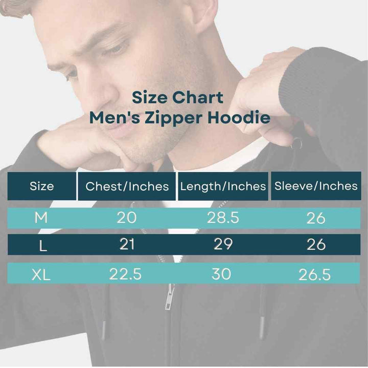 Black Zipper Hoodie for Men (Fleece) - IndusRobe
