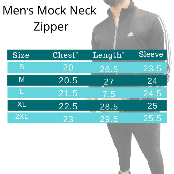 Black Zipper Mock Neck for Men (Polyester) - IndusRobe