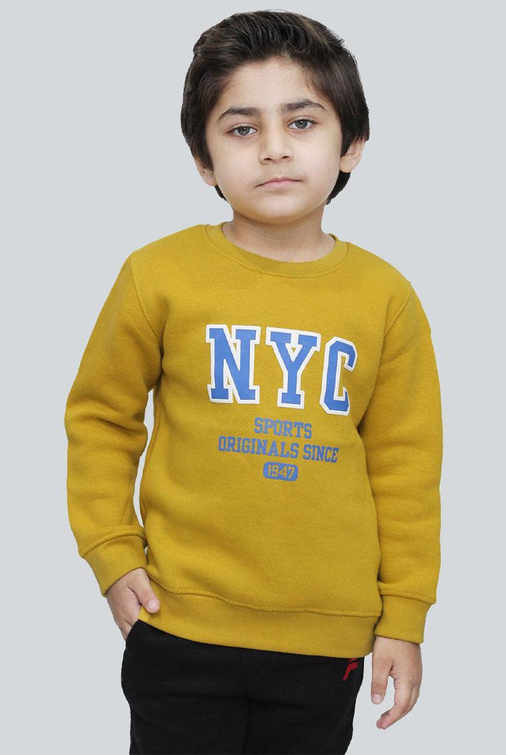 Mustard Sweatshirt for boys (Fleece)