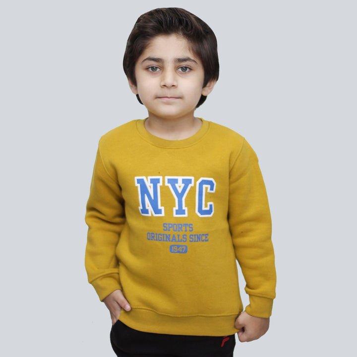 Mustard Sweatshirt for boys (Fleece)