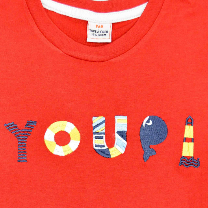Red Printed T-Shirt for Boys - IndusRobe