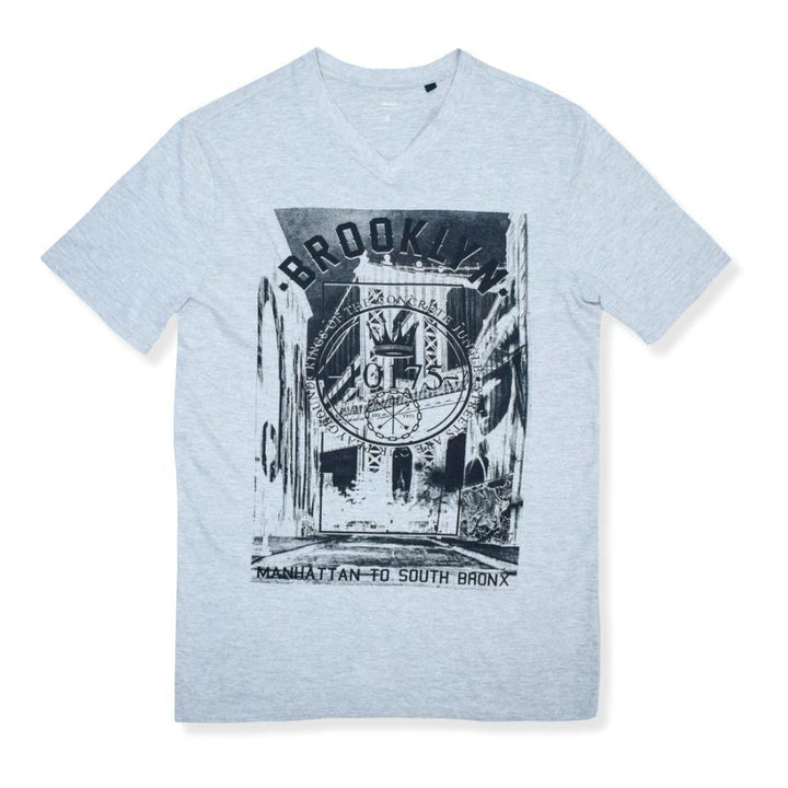 Brooklyn grey t-shirt for men (IRTSM Grey) - IndusRobe