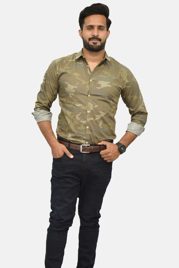 Camouflauge Brown Casual Shirt for Men