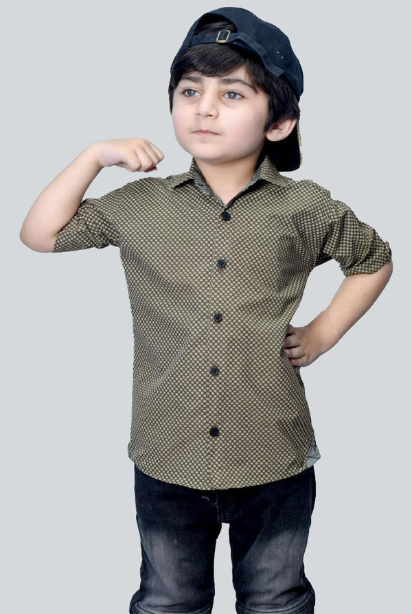 Brown Check Casual Shirt for kids (IRCSK Brown)