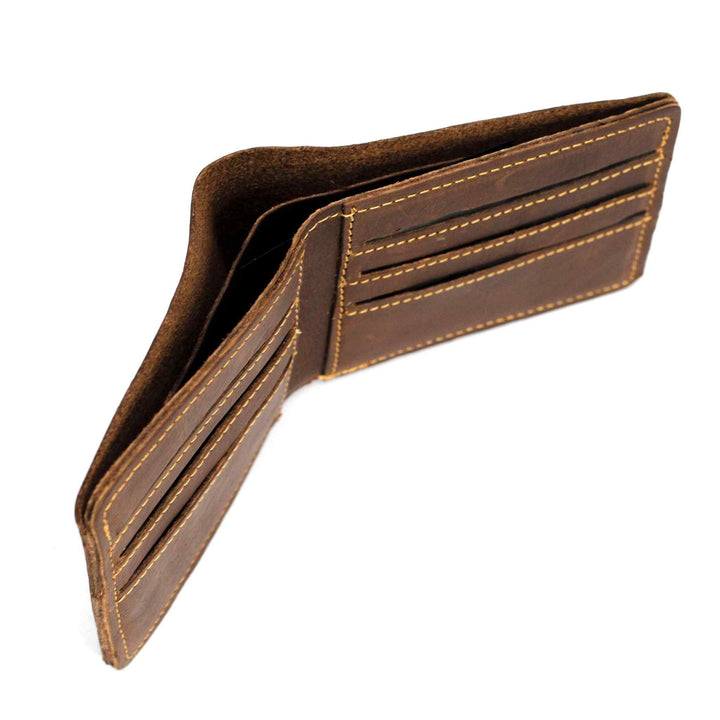 Brown Leather Pocket Wallet for Men - IndusRobe