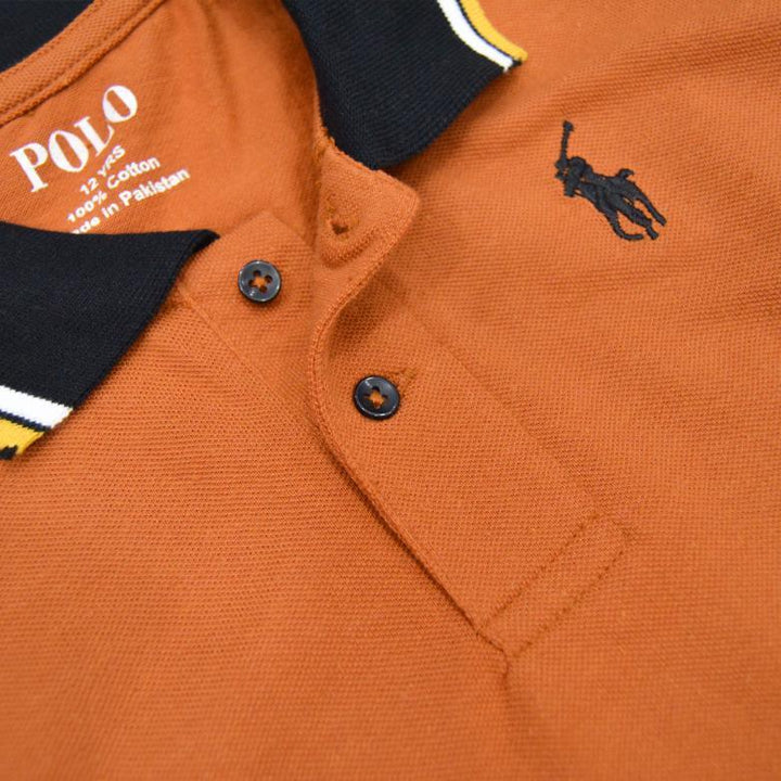 Brown Polo Shirt for Boys - IndusRobe