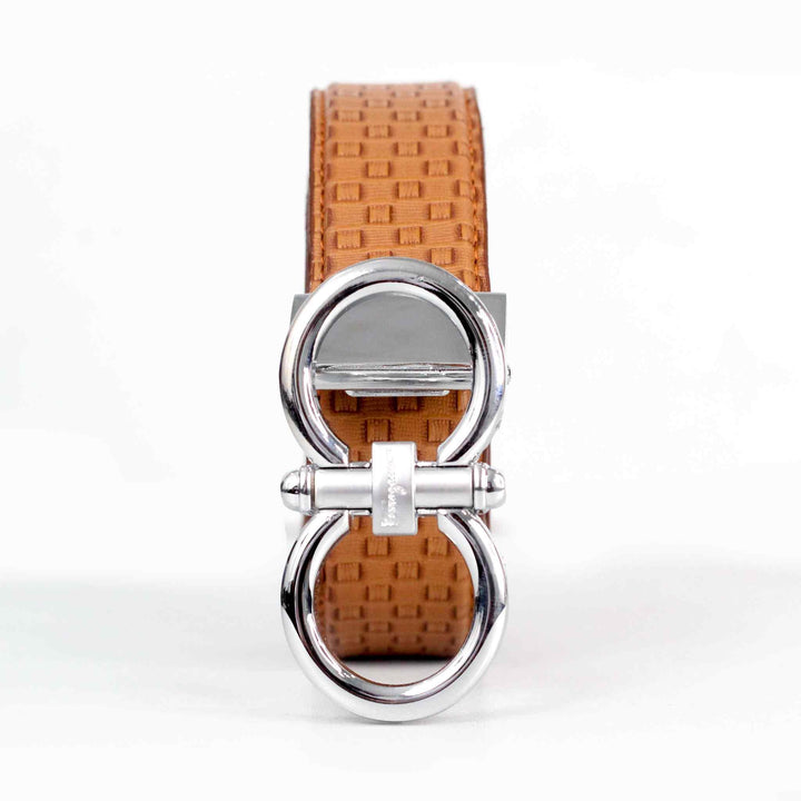 Brown Self Style Leather Belt with Chrome Buckle - IndusRobe