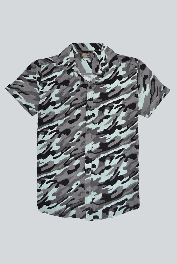 Black Camouflage Style Casual shirt for Men - IndusRobe