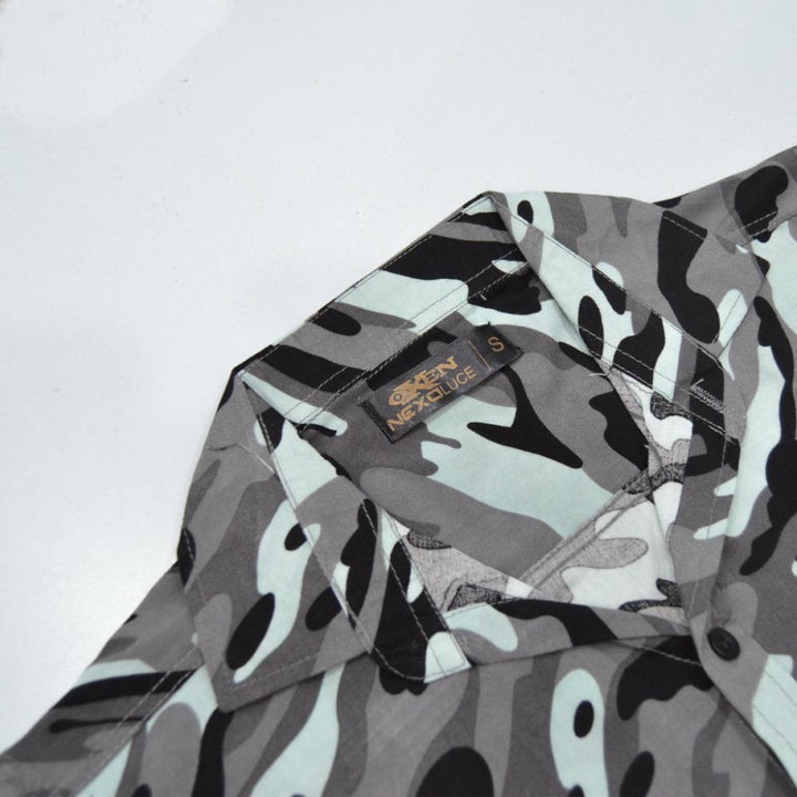 Black Camouflage Style Casual shirt for Men - IndusRobe