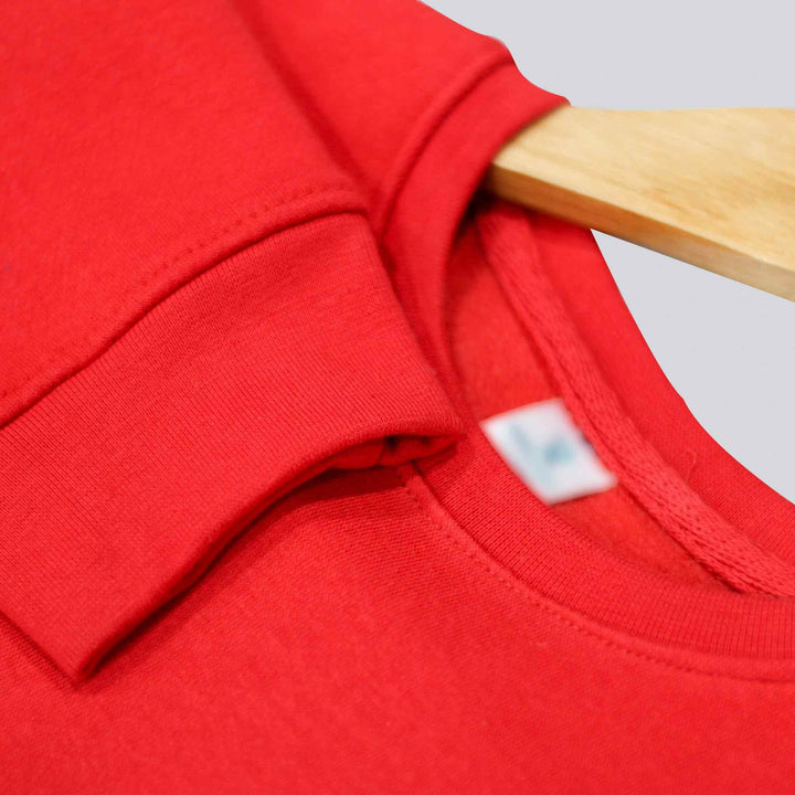 Red Printed Sweatshirt for Boys (Fleece) - IndusRobe