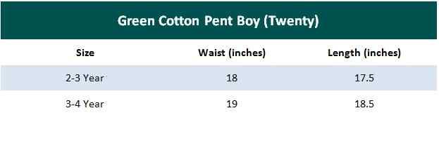 Dark Green Cotton pant for Boy - IndusRobe