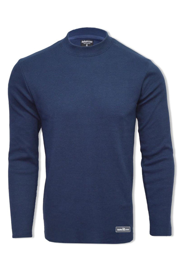 Dark Blue Mock Neck Sweatshirt for Men