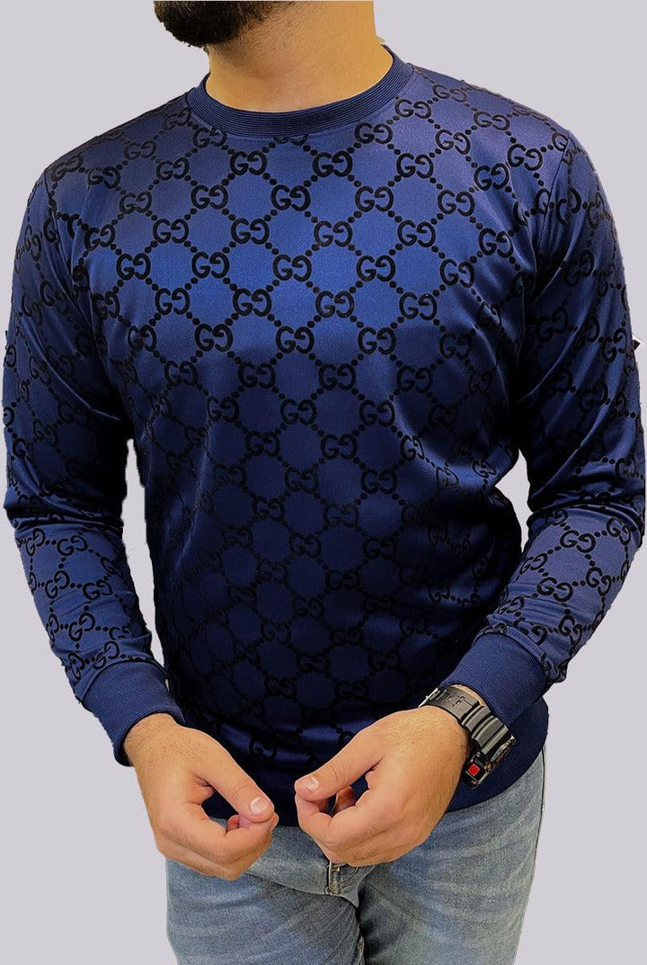 Dark Blue Polyster Sweatshirt for Men - IndusRobe