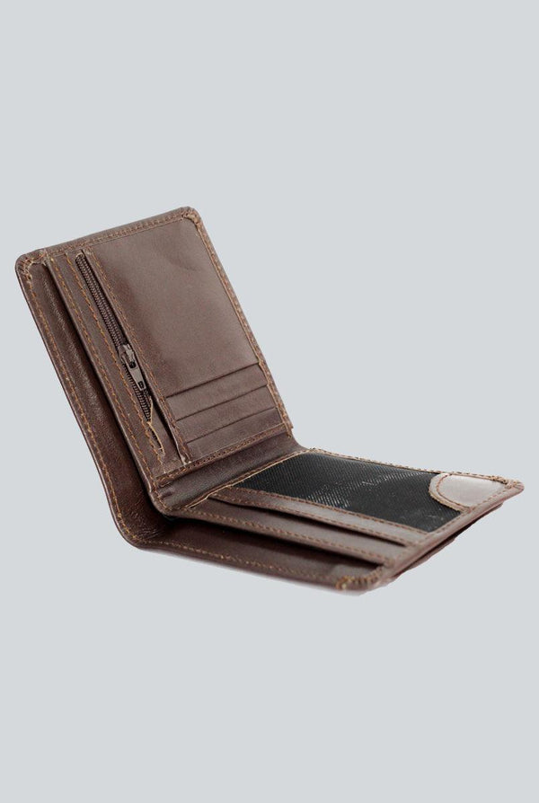 Dark Brown Leather Pocket Wallet for Men