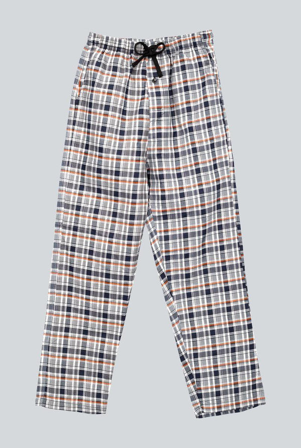 Dark Grey Check Cotton Trouser for Men