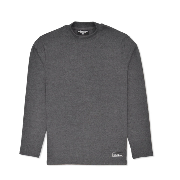 Dark Grey Mock Neck Sweatshirt for Men - IndusRobe
