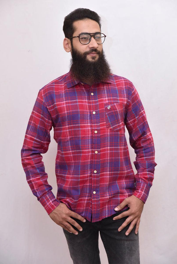 Falalen Blue Check Shirt for Men - IndusRobe