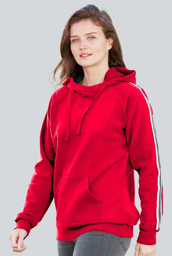 Red Fleece Hoodie for Women - IndusRobe