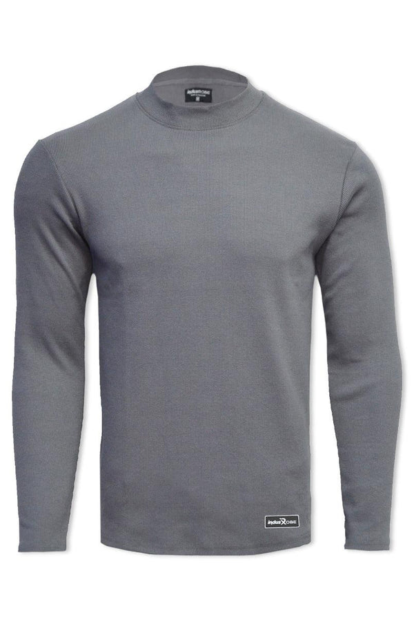Grey Mock Neck Sweatshirt for Men