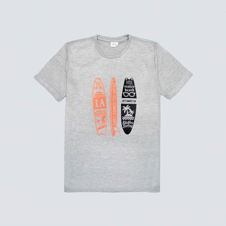 Grey Printed T-Shirt for Boys - IndusRobe