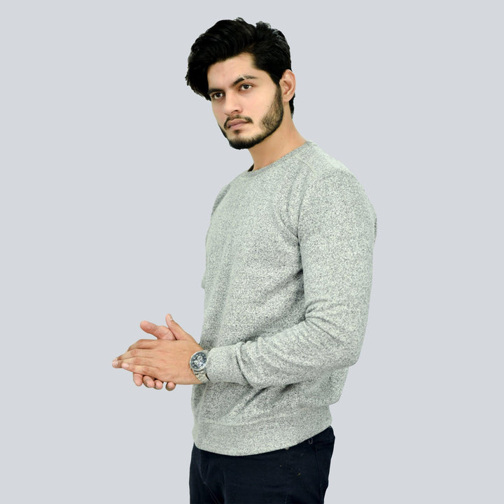 Grey Self Style Sweatshirt for Men
