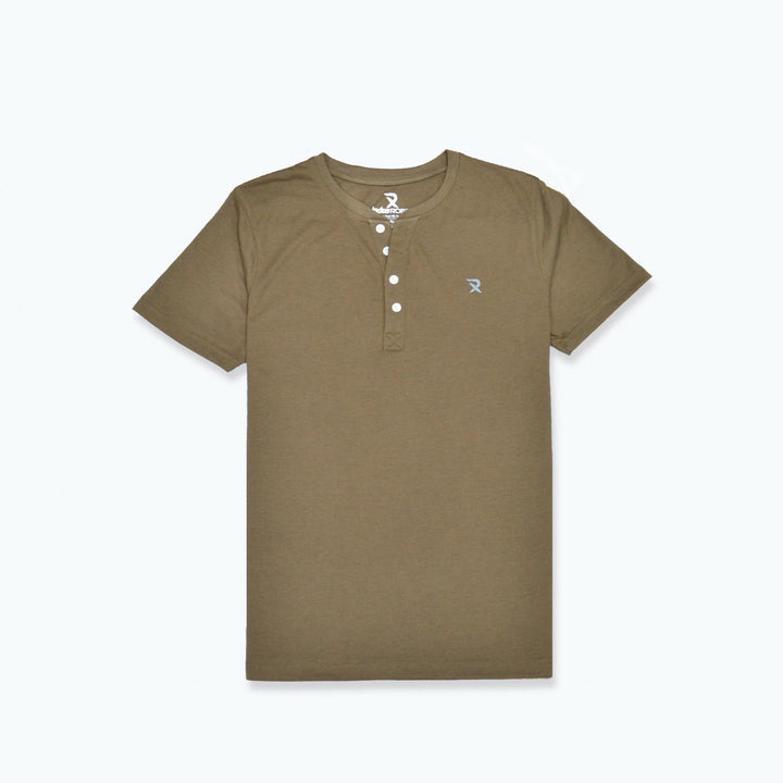 IR Brown Henley T-Shirt for Men