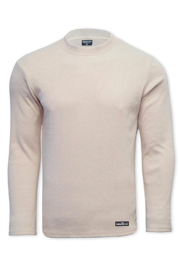 Ivory Mock Neck Sweatshirt for Men