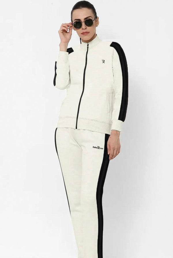 Ivory Scuba Fabric Track Suit for Women