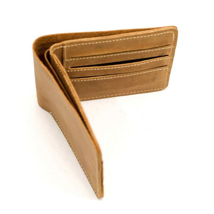 Light Brown Leather Pocket Wallet for Men - IndusRobe