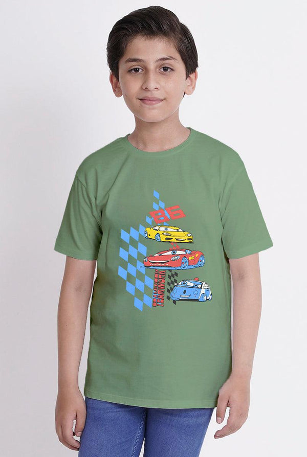 Light Green Printed T-Shirt for Boys