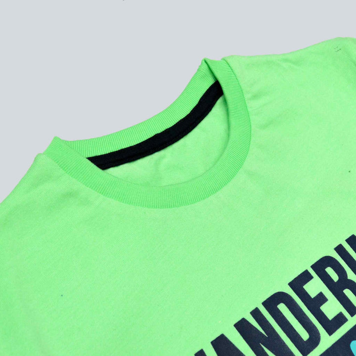 Light Green Printed T-Shirt for Boys - IndusRobe