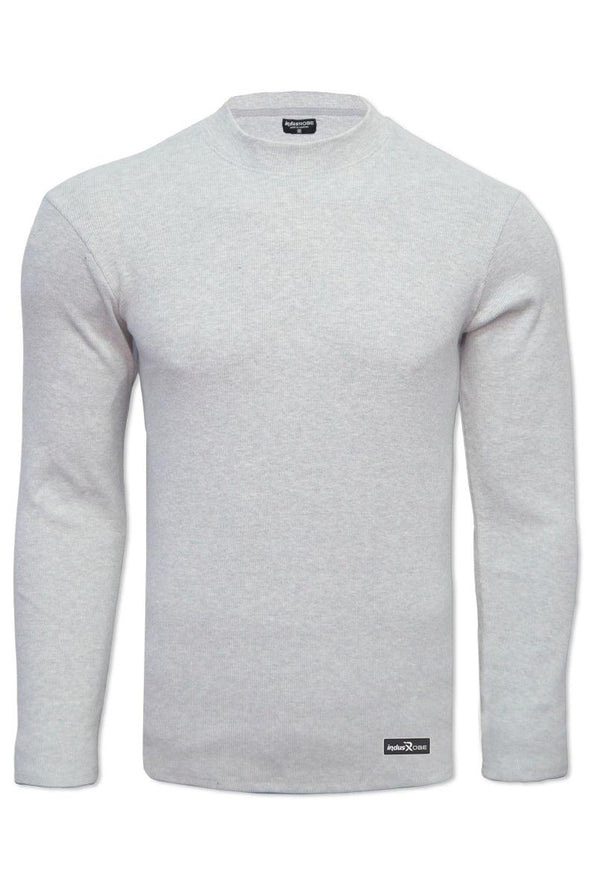 Light Grey Mock Neck Sweatshirt for Men