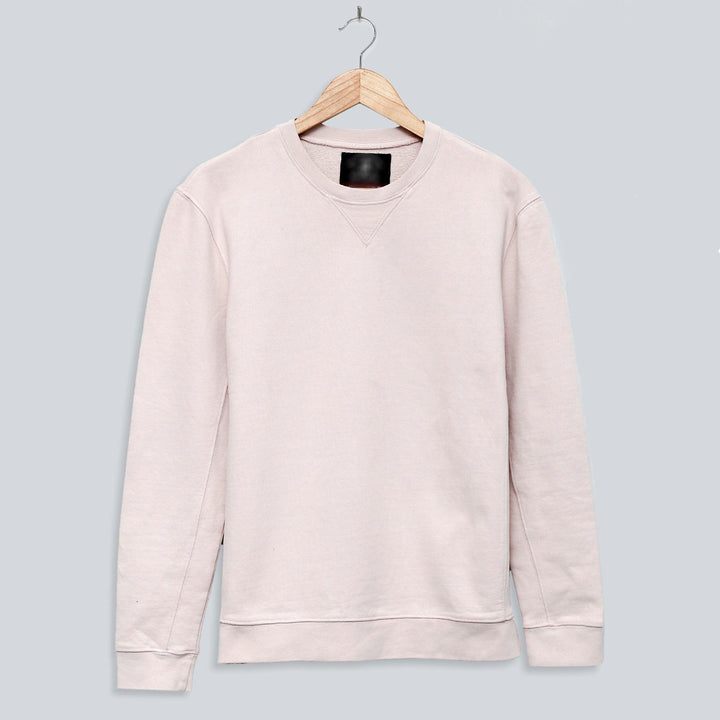Light Pink Plain Sweatshirt for Men
